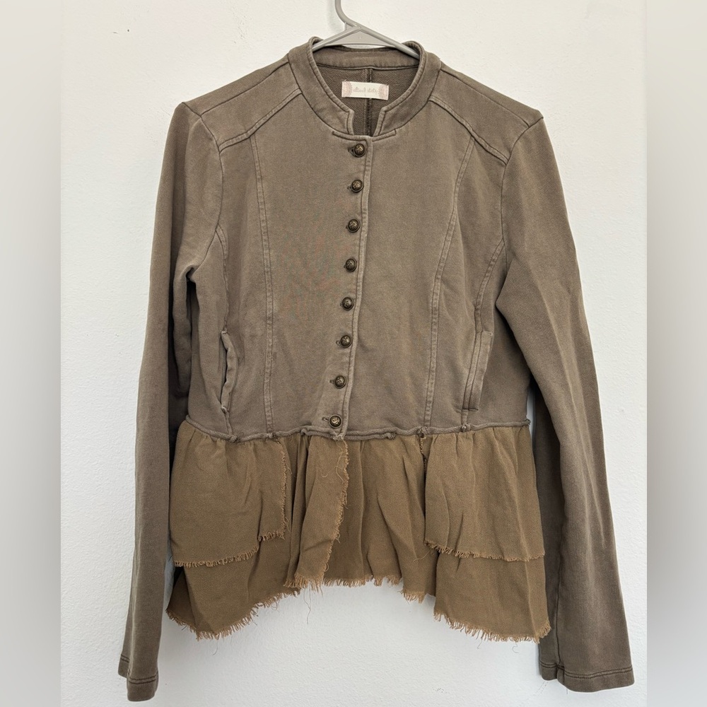 ALTAR’D STATE OLIVE GREEN MILITARY BOHEMIAN BUTTON UP JACKET SZ LARGE